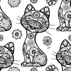 Seamless pattern od cats