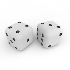 Game cubes on a white background