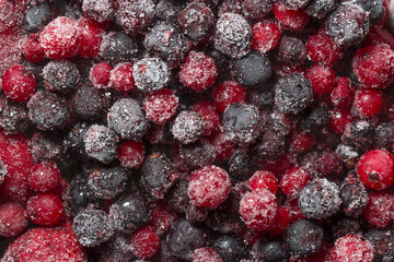 Frozen berries close-up