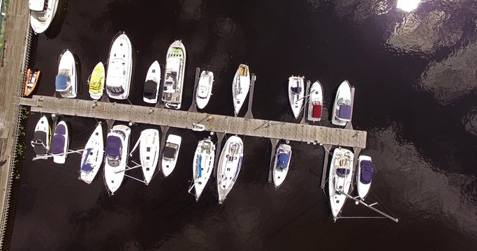 4K - Yachts. Aerial view