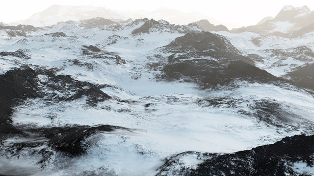 3D render of a beautiful winter landscape
