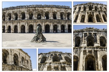 Collage Amphitheater in Nimes