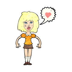 cartoon tough woman in love