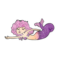 cartoon pretty mermaid