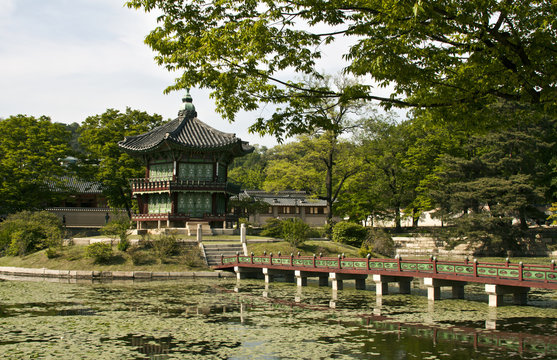  Hyangwonjeong Pavilion at Gyeongbokgung Palace in Seoul, South