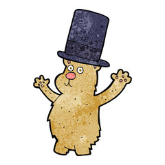 cartoon bear in top hat