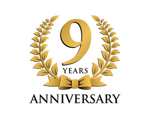 anniversary logo ribbon wreath 9