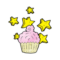 cartoon magical cupcake