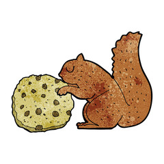 cartoon squirrel with cookie