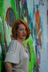 Fototapeta premium Frau Grafitti