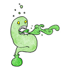 cartoon ghost in bottle