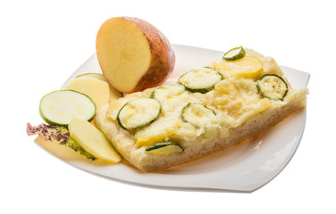 Pizza with zucchini