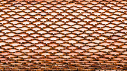 old roof tiles of Thai temple
