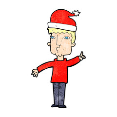 cartoon man ready for christmas