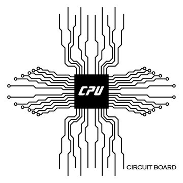 Cpu. Circuit board. Abstract background. Vector illustration
