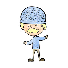 cartoon man wearing hat