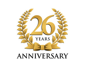 anniversary logo ribbon wreath 26