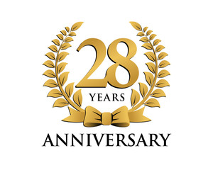 anniversary logo ribbon wreath 28