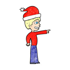 cartoon man ready for christmas