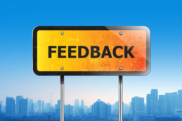 Obraz premium feedback on traffic sign