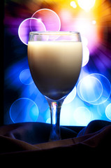 digital art for white drink on glass with imagination bright background 
