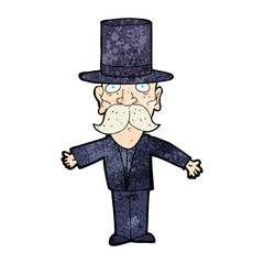 cartoon man wearing top hat