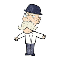 cartoon angry old man