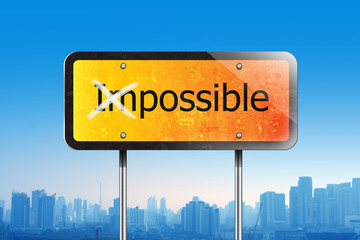 Obraz premium possible on traffic sign