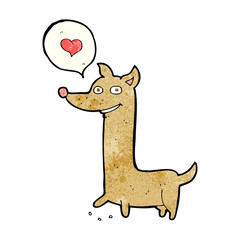 cartoon dog with love heart