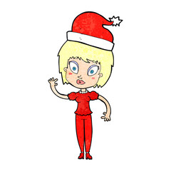 Fototapeta na wymiar cartoon woman ready for christmas