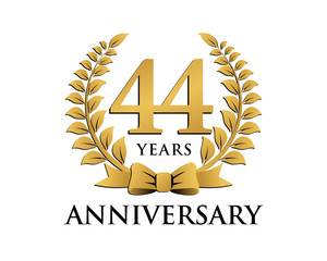 anniversary logo ribbon wreath 44