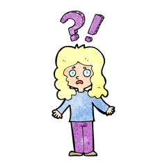 cartoon confused woman