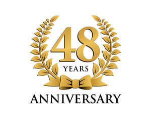 anniversary logo ribbon wreath 48
