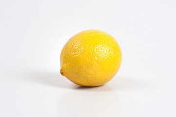 yellow lemon on white background