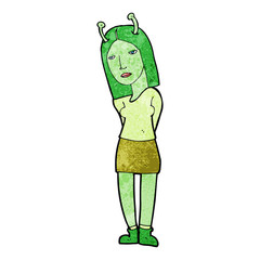 cartoon alien woman
