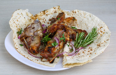 Grilled lamb ribs