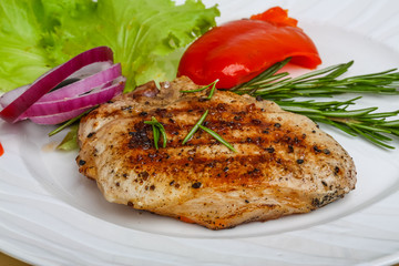 Grilled pork steak