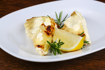 Baked perch fillet