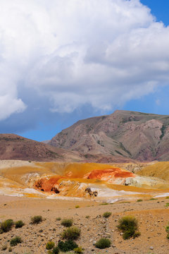 Color soil of mercury deposits in Altai in Chagan-Ouzun place