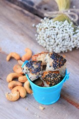 grains cookies and cashew nut
