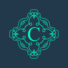 Abstract creative concept vector logo of retro monogram isolated