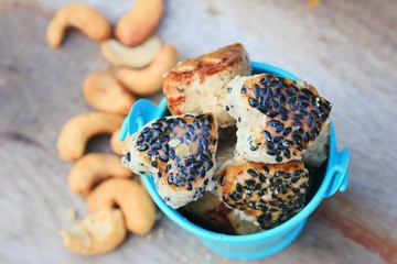 grains cookies and cashew nut