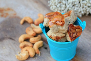 grains cookies and cashew nut