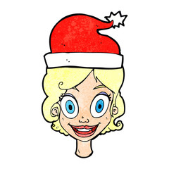cartoon woman ready for christmas