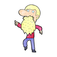 cartoon man wearing fake beard