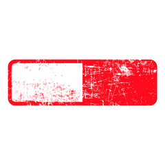red rectangular grunge stamp with blank isolated on white backgr