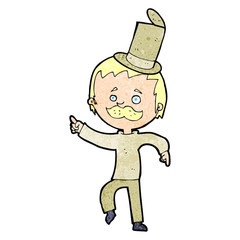 cartoon man in broken old hat