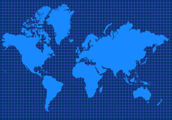 Fototapeta na wymiar Blue global map