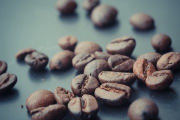 Coffee Beans with filter effect retro vintage style