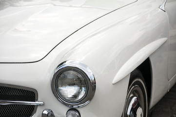 Obraz na płótnie Canvas Detail of classic retro vintage car closeup